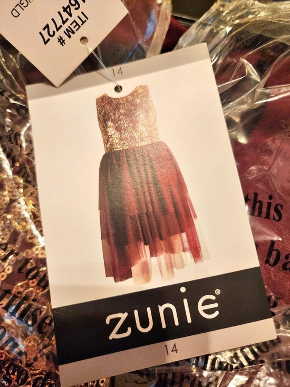 zunie Girls Size 14 Formal Dress NWT